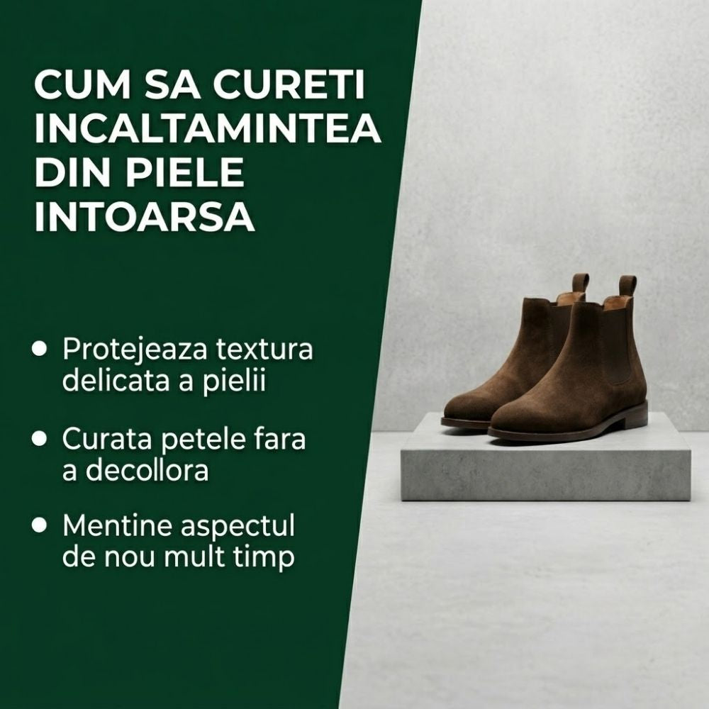 Cum cureti incaltamintea din piele intoarsa?