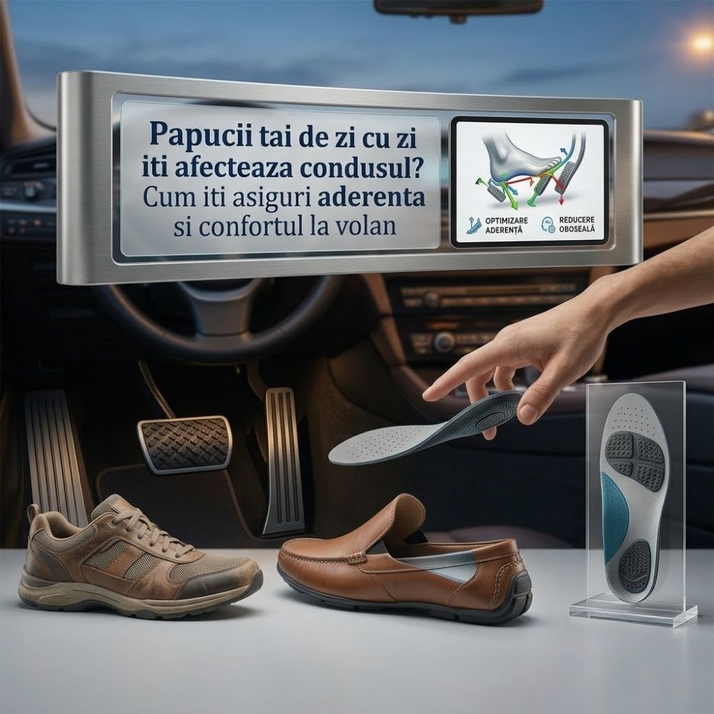 Papucii tai de zi cu zi iti afecteaza condusul? Cum iti asiguri aderenta si confortul la volan