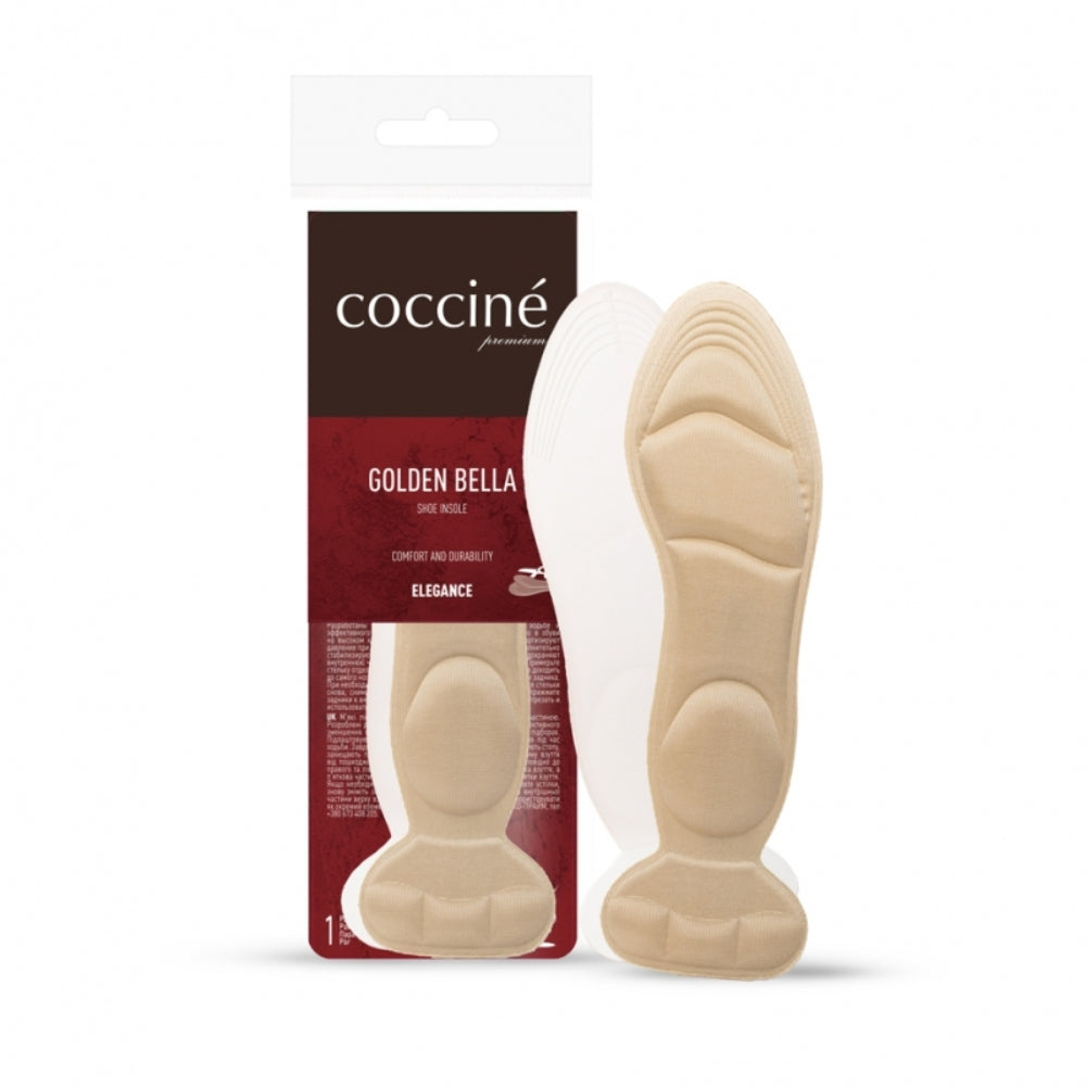 Pereche branturi anatomice beige Coccine Golden Bella cu protectie calcai si manseta 2-in-1 marime 34-41