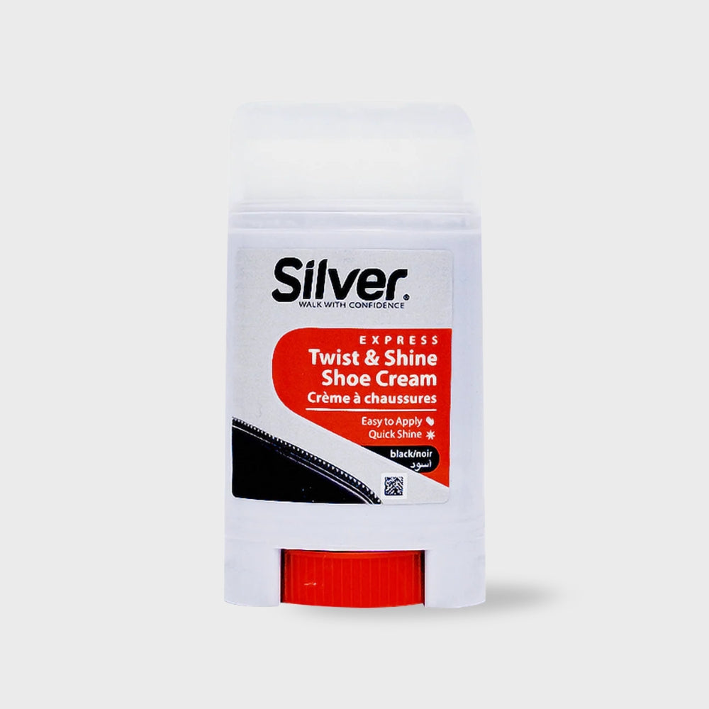 Crema pentru incaltamintea din piele neagra cu aplicator - Silver Twist and Shine 50ML