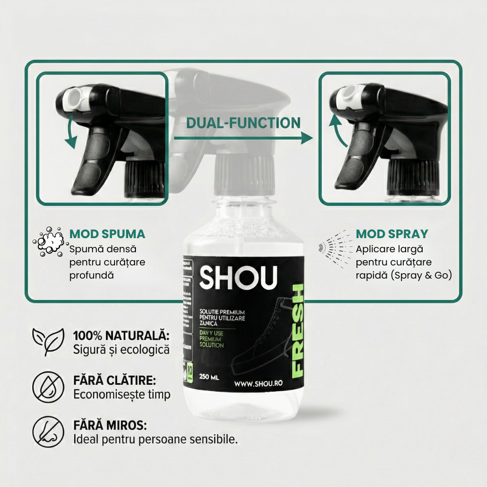 Solutie Curatare Incaltaminte SHOU FRESH - 100% Naturala & Fara Clatire
