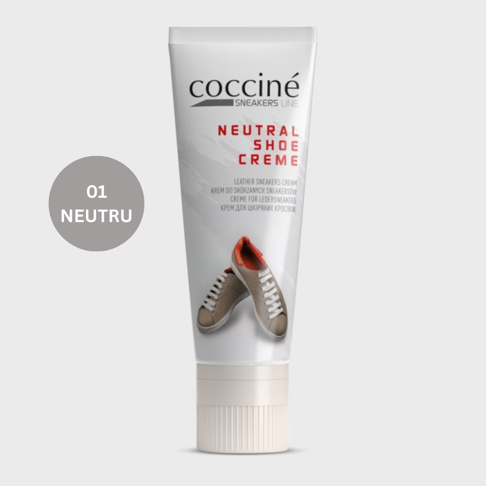 Crema nutritiva pentru sneakers Coccine Sneakers Shoe Creme tub 75ml cu aplicator de burete - Neutru