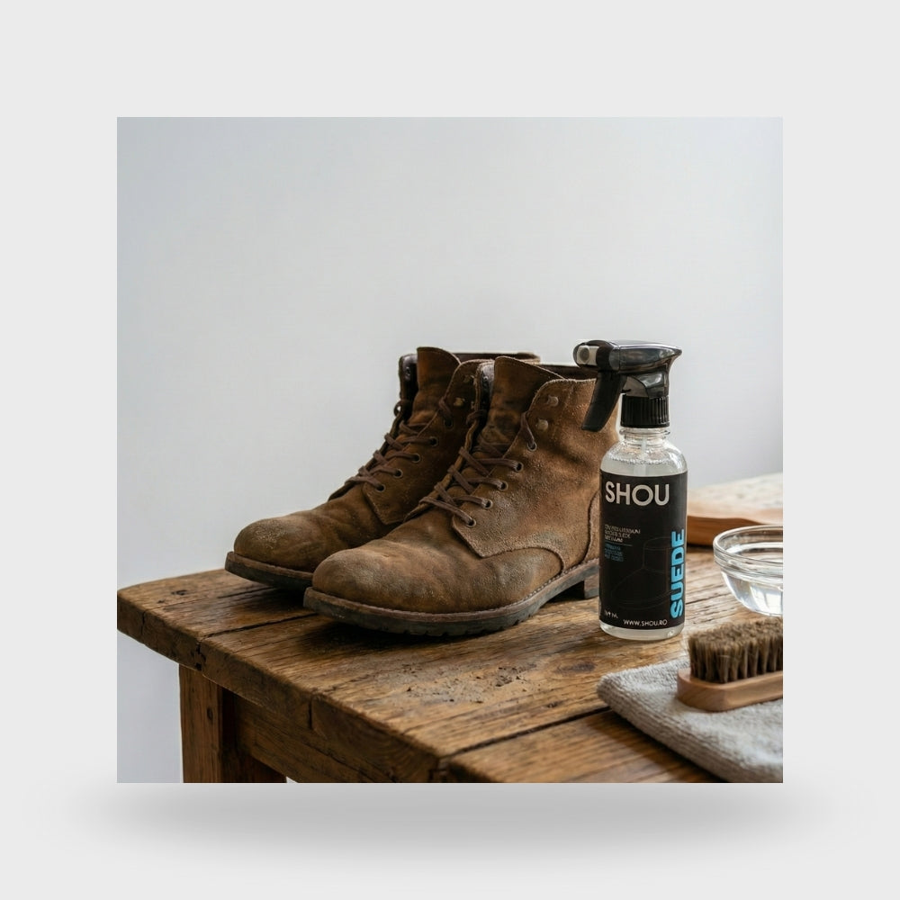 SHOU Suede - Solutie Premium Curatare Piele Intoarsa 200ml