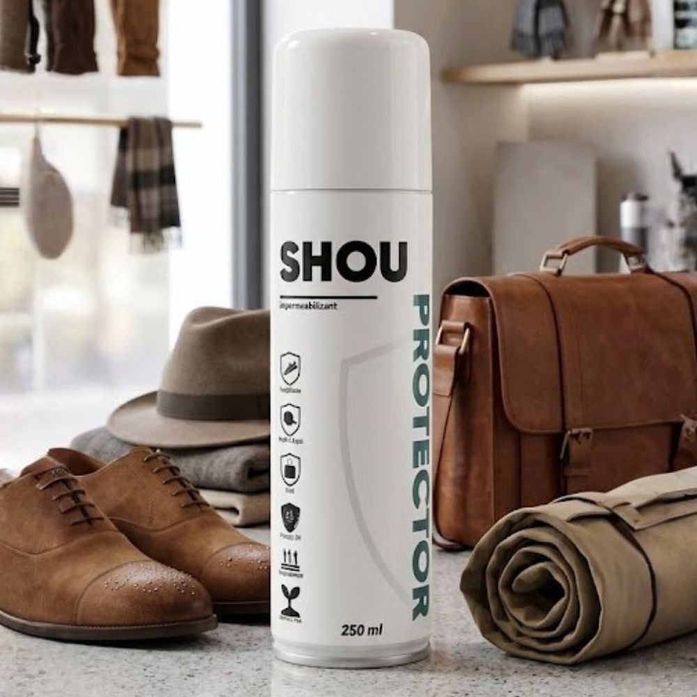 Spray de protectie UV si impermeabilizare SHOU pentru haine, sepci si piele intoarsa