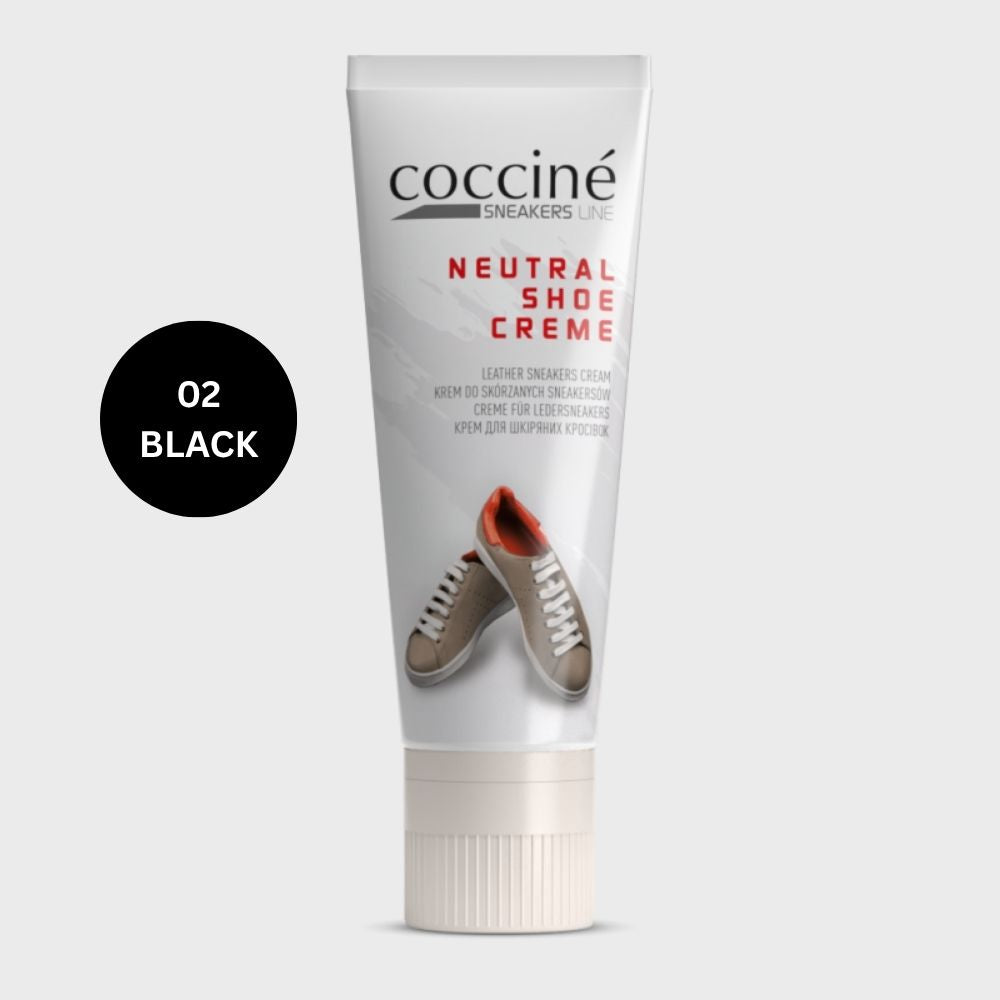 Crema nutritiva pentru sneakers Coccine Sneakers Shoe Creme tub 75ml cu aplicator de burete - Negru
