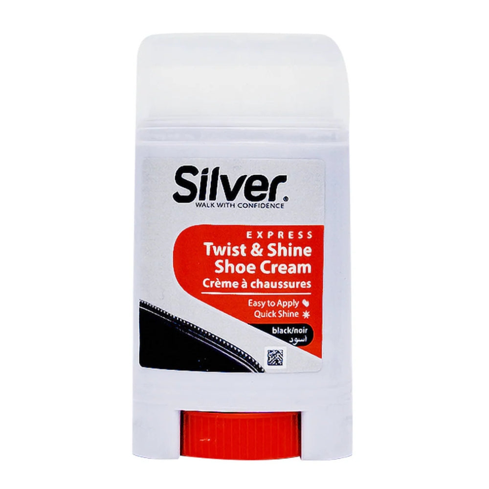 Crema pentru incaltamintea din piele neagra cu aplicator - Silver Twist and Shine 50ML